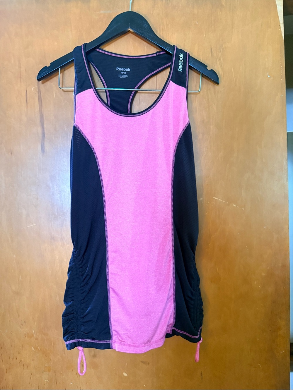 Reebok Pink and Black Racerback Workout Tank